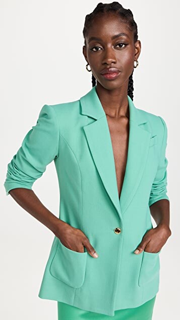 Aleida Jersey Blazer in Mint. Revolve Women Clothing Jackets Blazers 