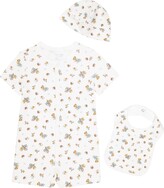 Thumbnail for your product : Polo Ralph Lauren Kids Baby cotton romper, bib, and beanie set