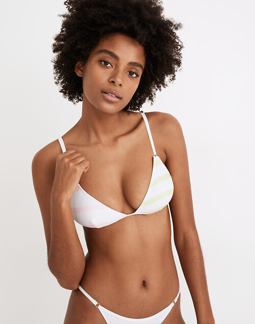 Madewell Solid & Striped® Lulu Triangle Bikini Top in Colorblock Stripe -  ShopStyle Two Piece Swimsuits