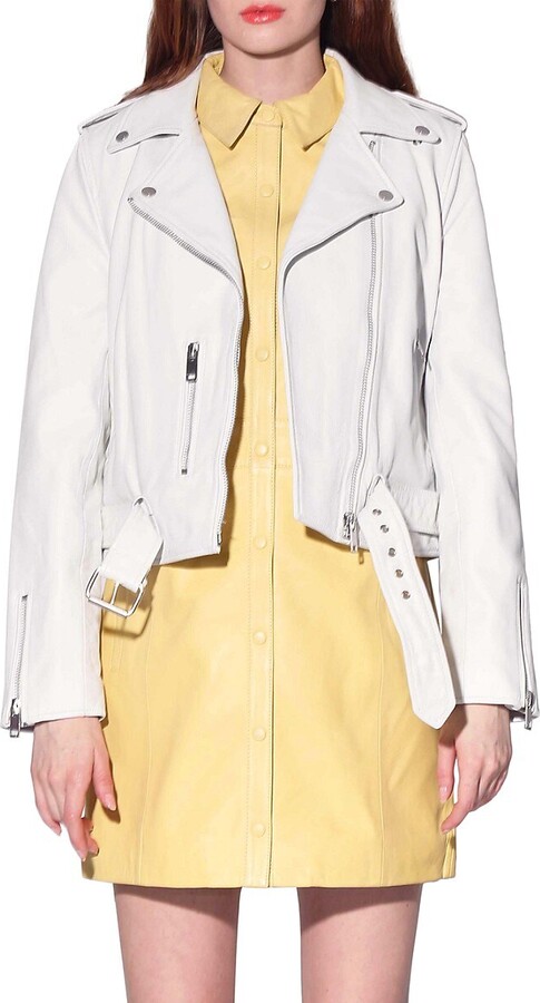 Whitney Jacket, Mocha/Off White - Leather