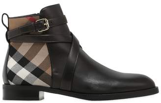 Burberry 20mm Classic Check Leather Ankle Boots