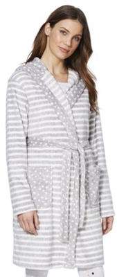 F&F Striped Fleece Dressing Gown M