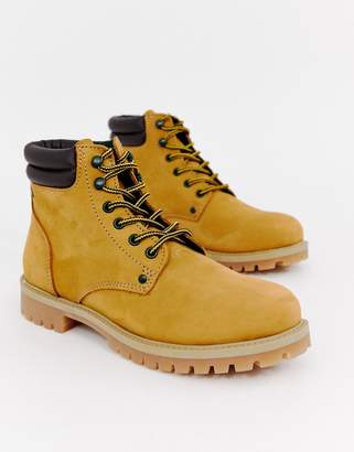 Jack and Jones lace up nubuck boots 