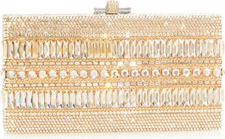 Judith Leiber Rectangle Crystal Embellished Box Clutch