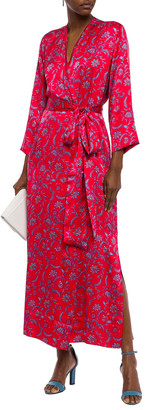 Seren London Mo Floral-print Silk-satin Midi Wrap Dress