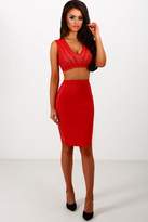 Thumbnail for your product : Pink Boutique Modern Romance Red Bandage Lace Panel Midi Skirt