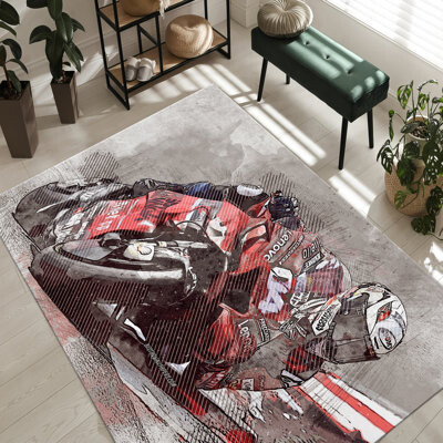 kayra export Chic Non-Woven Soft Type Rug with Abstract Floral Print for Living Room and Bedroom Decor