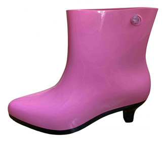 pink plastic boots