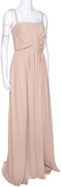 Thumbnail for your product : Valentino Beige Silk Pleated Sleeveless Maxi Dress M