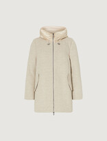 Thumbnail for your product : Marella Fama Beige Wool Quilted Coat with Hood