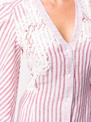 Ermanno Scervino Vertical-Stripe Long Shirt Dress