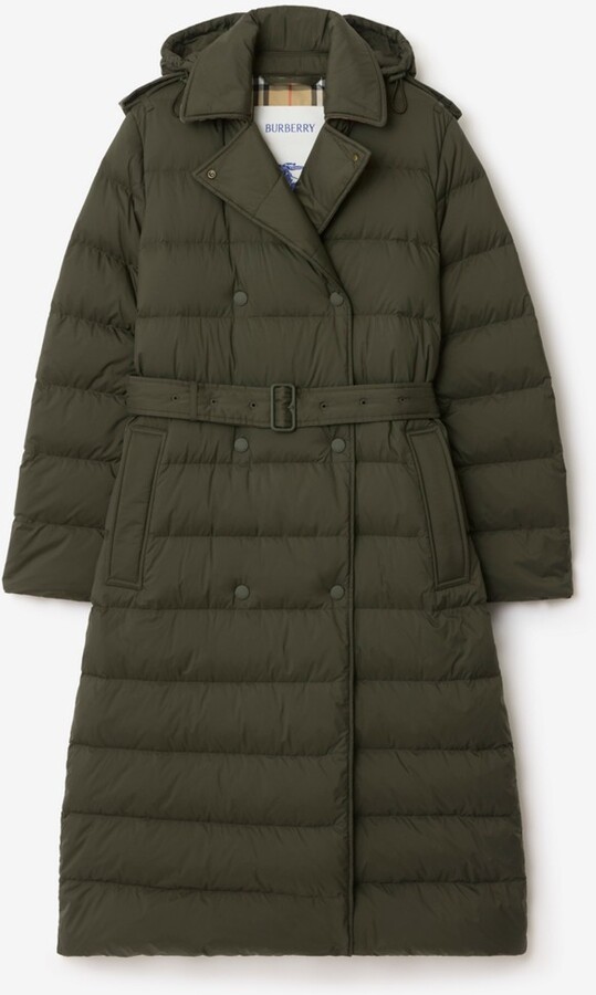 Burberry Long Nylon Hooded Puffer Coat Size: XS