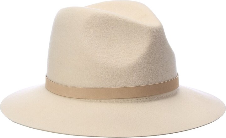 Bruno Magli Leather-Trim Wool Felt Fedora