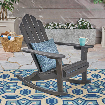 Canora Grey Exquisite Hollywood Adirondack Rocking Chair For Creating A Relaxing And Inviting Outdoor Oasis Perfect For Unwinding In Style