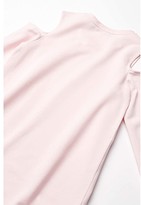 Thumbnail for your product : Balmain Kids Cold-Shoulder Long Sleeve Dress w/ Vertical Logo (Little Kids/Big Kids) (Pink) Girl's Clothing
