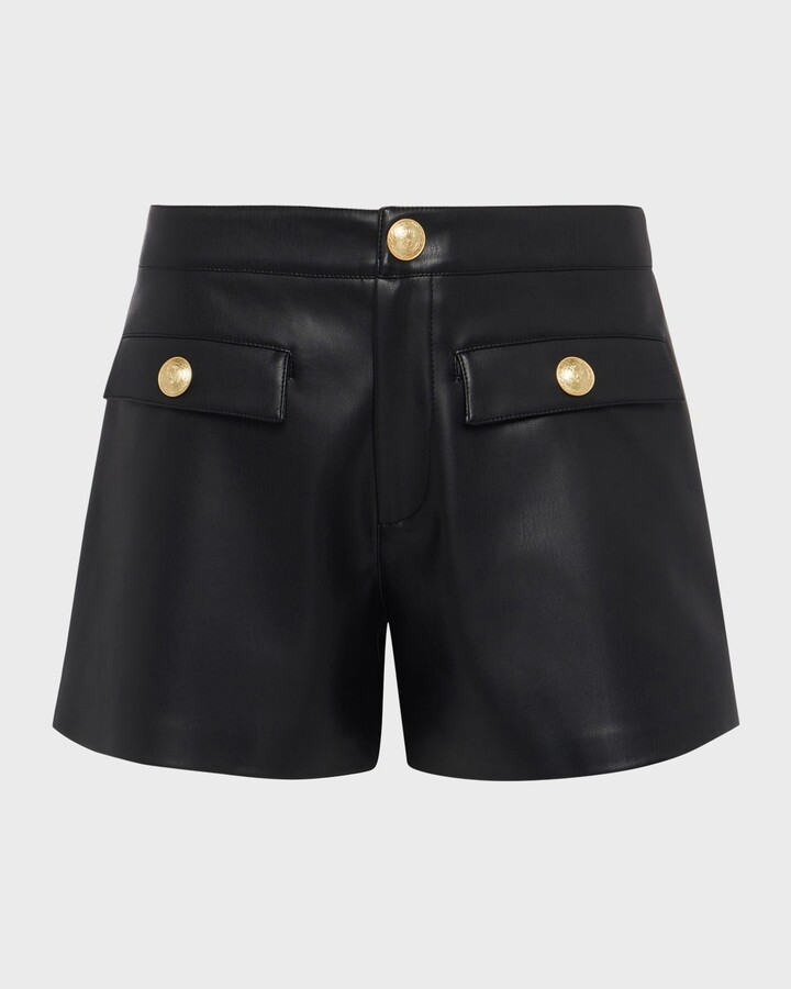 L'Agence Dionne Faux Leather Shorts