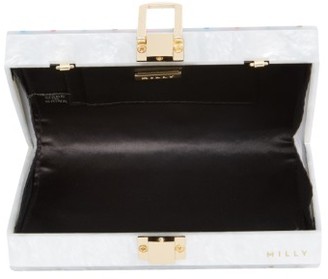 Milly Rhinestone Box Clutch - White