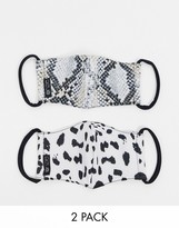 Thumbnail for your product : Onzie 2 pack face covering in snake and white cheetah