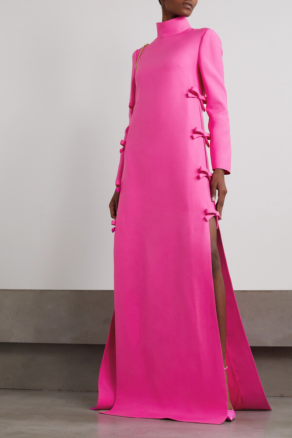Pink Crepe Silk Wool Cocktail Dress