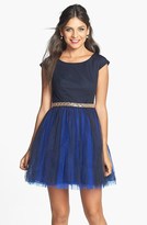 Thumbnail for your product : a. drea Two Tone Embellished Waist Dress (Juniors)