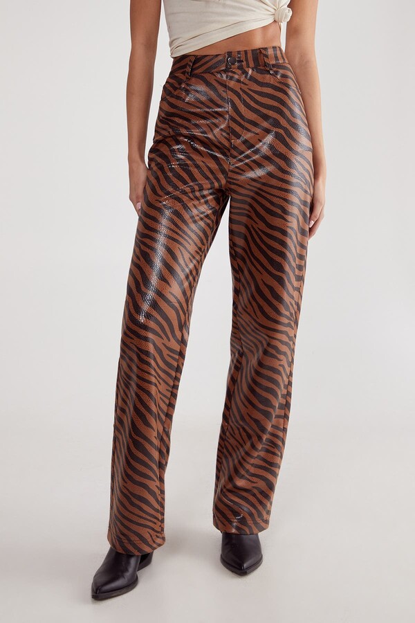 Nasty Gal Zebra Straight Leg Pant