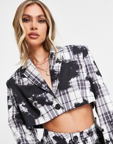 Thumbnail for your product : Jaded London cropped blazer in grey print co