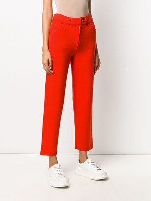 Barrie High-Rise Cropped Boyfriend Trousers