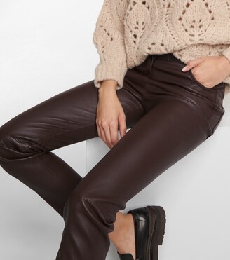 Brunello Cucinelli High-rise skinny leather pants