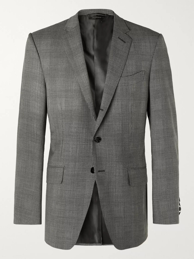 Tom Ford O'Connor Prince of Wales Checked Wool-Blend Suit Jacket - ShopStyle