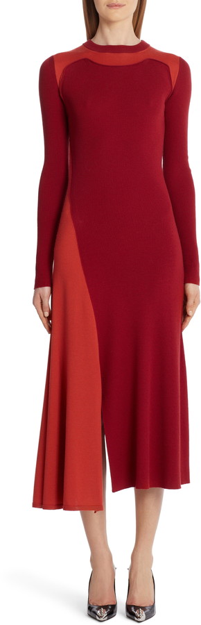 colorblock sweater dress
