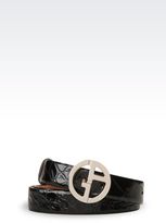 Thumbnail for your product : Giorgio Armani Belt In Croc Print Calfskin
