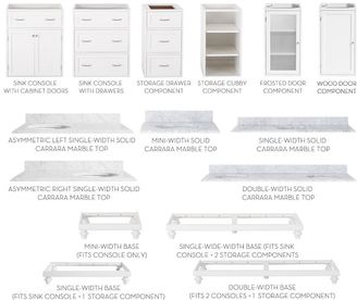 Pottery Barn Double-Width Base(Fits 2 Sink Consoles + 1 Storage Component)