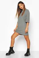 Thumbnail for your product : boohoo Multi-Colour Stripe Oversized T-Shirt Dress