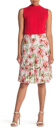T Tahari Pleated Midi Skirt (Petite)
