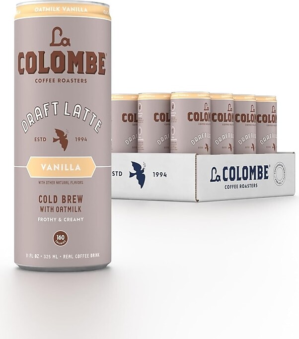 La Colombe Coffee La Colombe Draft Oatmilk Vanilla Latte Caffeinated Cold Brew Coffee, Medium Roast, 11 oz., 12/Carton (LCT02584)