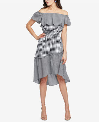 Rachel Roy Ava Off-The-Shoulder Gingham High-Low Dress, Created for Macy's