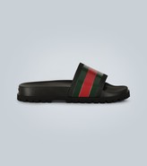 Thumbnail for your product : Gucci Striped Web slide sandals