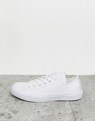 converse leather white trainers