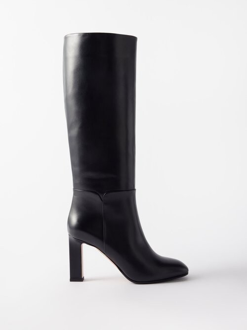 Aquazzura Sellier 85 Leather Knee Boots - ShopStyle