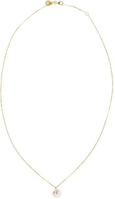 KatKim 18kt yellow gold Oasis diamond pearl pendant necklace
