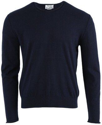 Acne Studios Crew-neck Knit Sweater Navy Blue