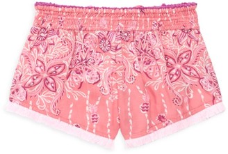 Poupette St Barth Little Girl's & Girl's Lulu Fringed Floral Shorts