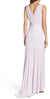Vera Wang Women's Jersey Pleated Fit & Flare Gown