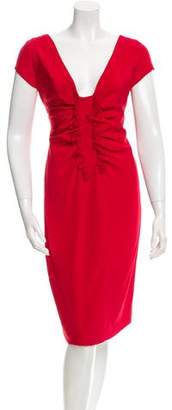 Valentino Sleeveless Ruched Dress