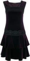 Thumbnail for your product : Alberta Ferretti lace trim and frill dress