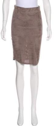 Monrow Perforated Knee-Length Skirt