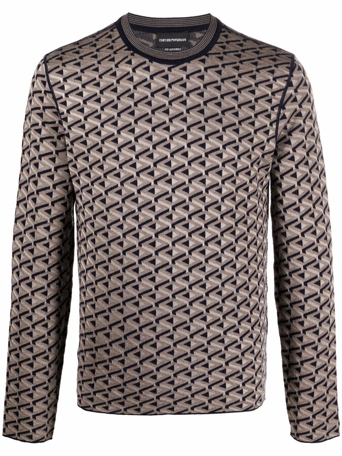 mens geometric jumper