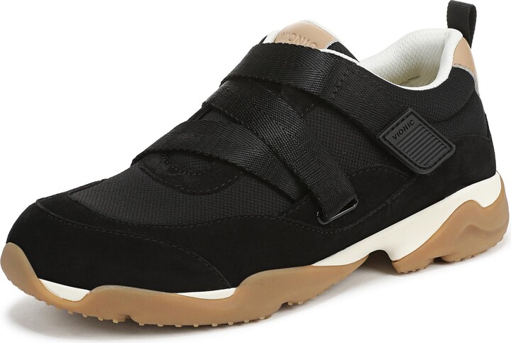 Vionic Women's Walk Slim Gia Sneaker Black Suede/Leather