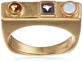 Lizzie Fortunato Gold-Plated Mosaic Ring in Opal - Size N