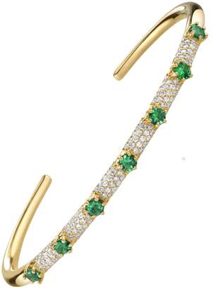 ARK Fine Jewelry Emerald and Diamond Elixir Bangle Bracelet